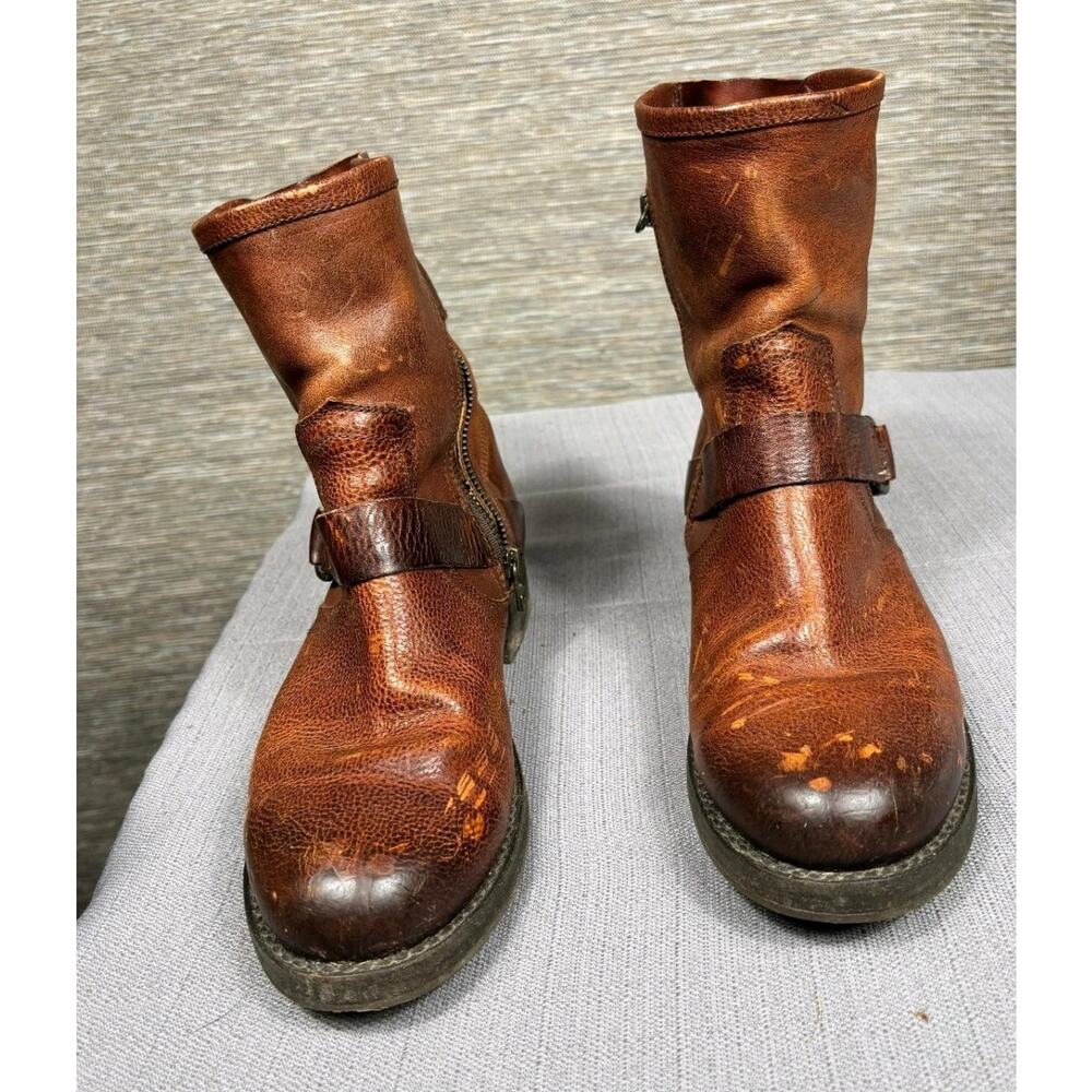Olukai Boots Nahuku Womens Size 9W Short Harness Pull On/Zip Leather Upper Brown